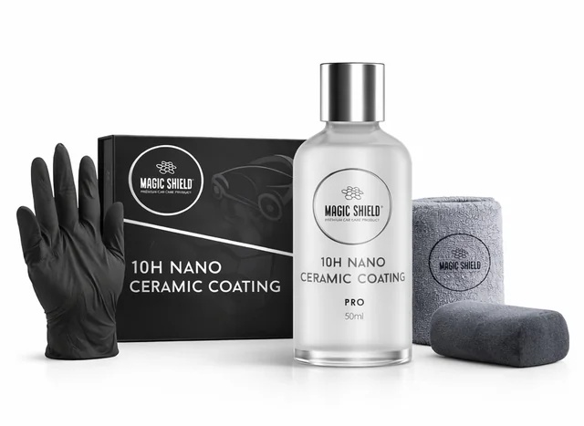 Magic Shield Ceramic Coating PRO 10H bottle, box, gloves, towel and applicator