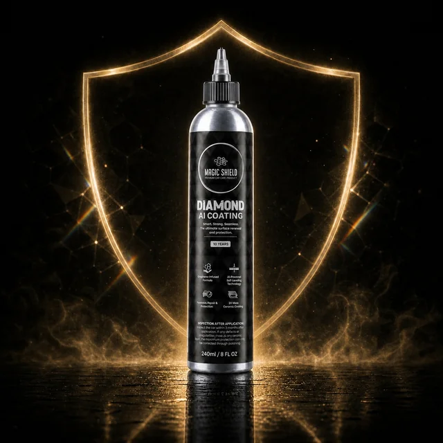 Magic Shield Diamond AI Coating with a glowing prismatic shield