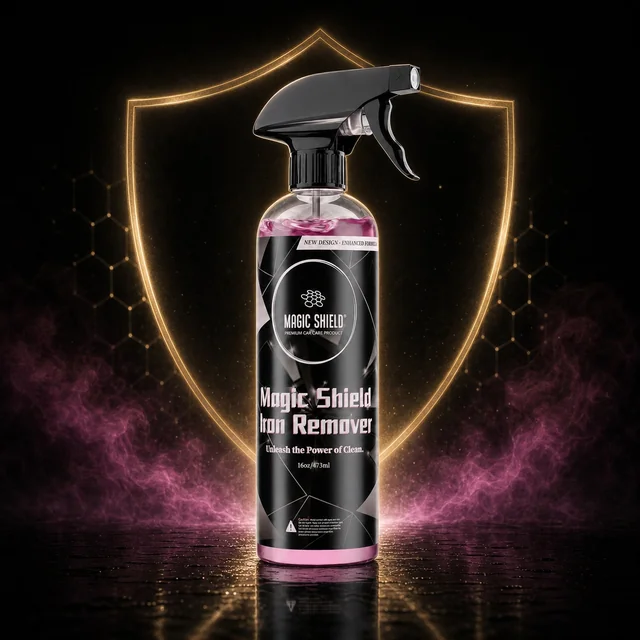 Magic Shield Iron Remover with a glowing shield and violet mist