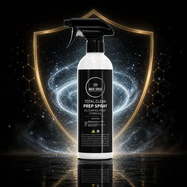 Magic Shield Prep Spray with a glowing shield and silver mist