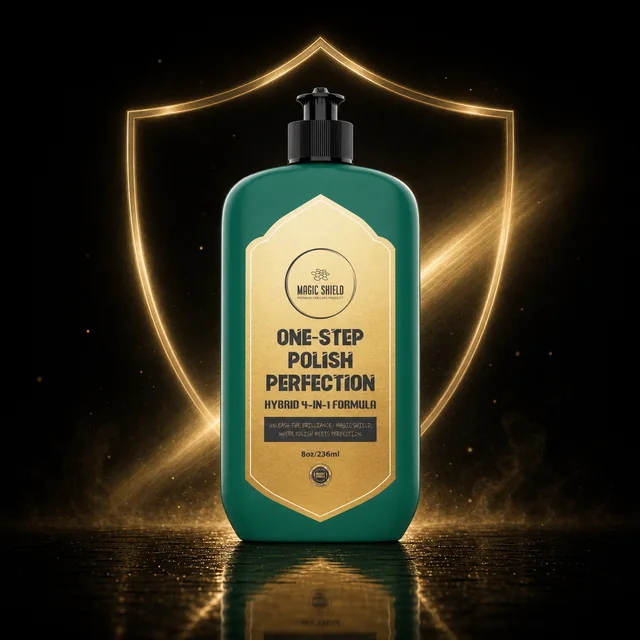 Magic Shield One Step Polish with a glowing gold shield