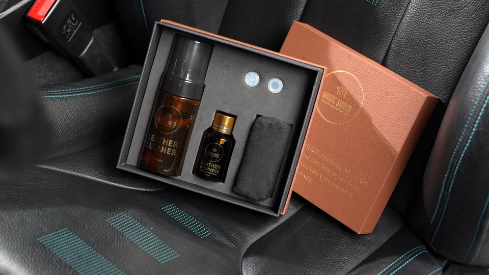 Magic Shield Leather Kit on a leather car seat