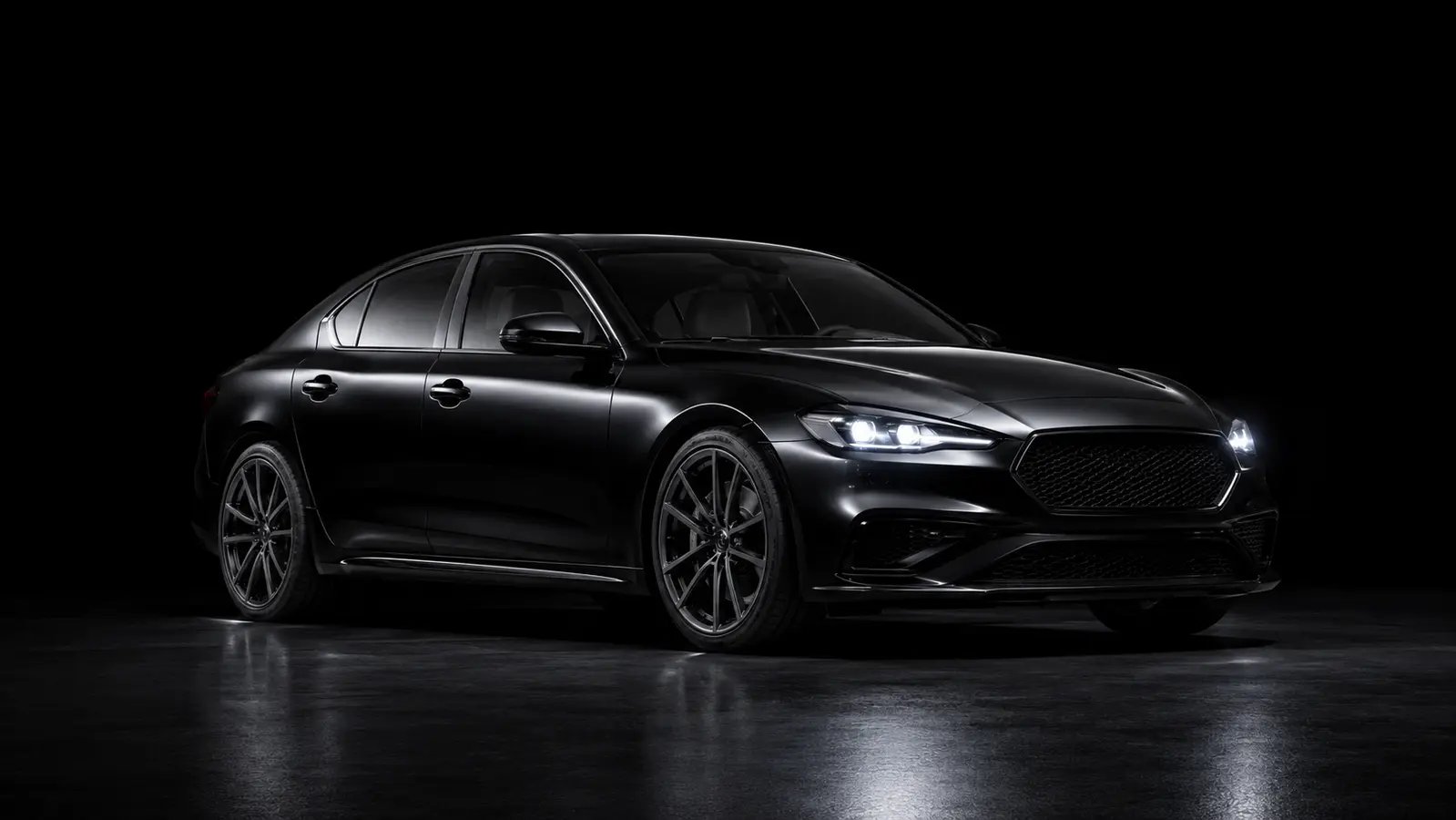 Photoreal black car protected for Canadian driving conditions