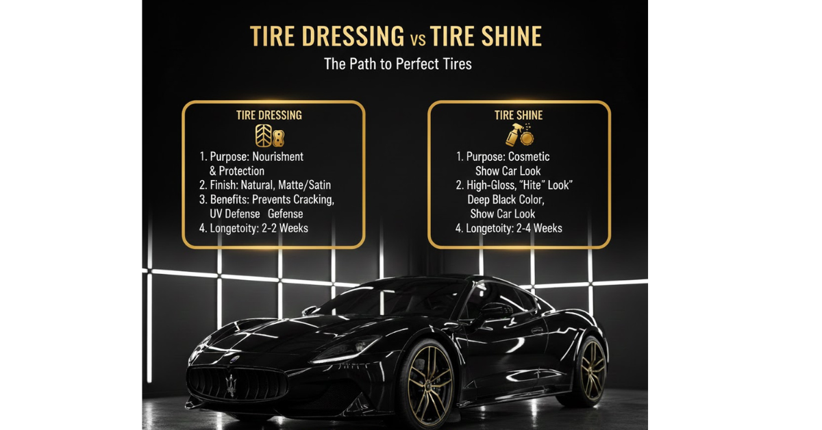Tire Dressing vs Tire Shine